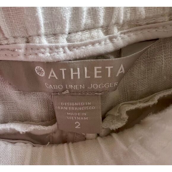 Womans White Athleta Cabo Linen Joggers | Size 2 | Excellent Condition - Picture 5 of 7